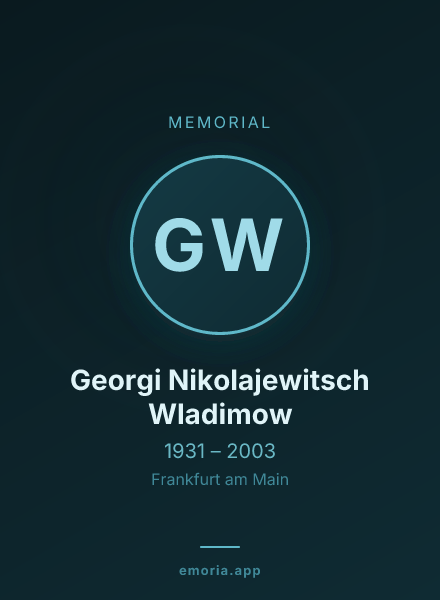 Memorial portrait of Georgi Nikolajewitsch Wladimow