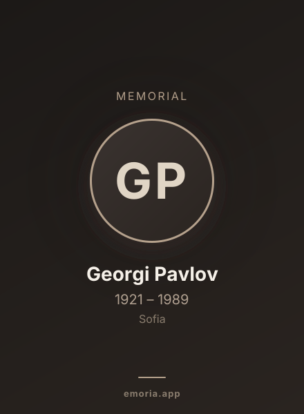 Memorial portrait of Georgi Pavlov
