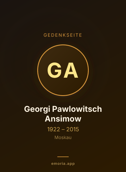 Gedenkportrait von Georgi Pawlowitsch Ansimow