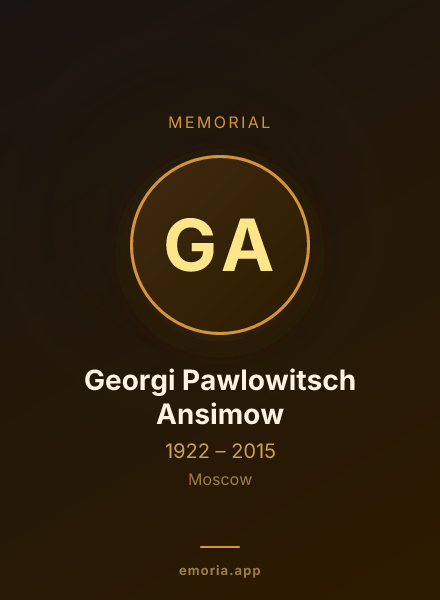 Memorial portrait of Georgi Pawlowitsch Ansimow
