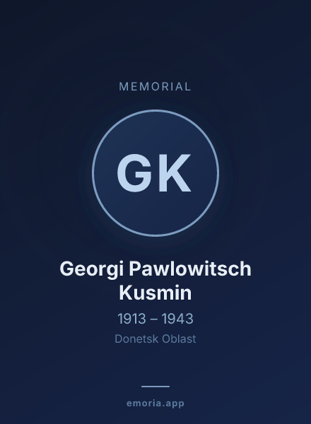 Memorial portrait of Georgi Pawlowitsch Kusmin
