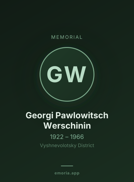 Memorial portrait of Georgi Pawlowitsch Werschinin