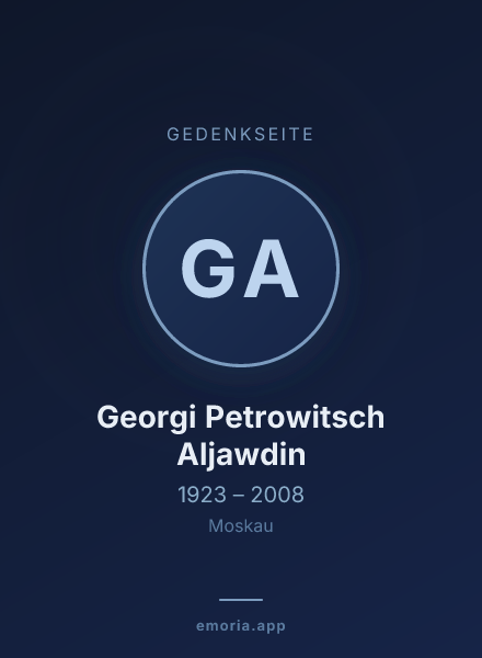 Gedenkportrait von Georgi Petrowitsch Aljawdin