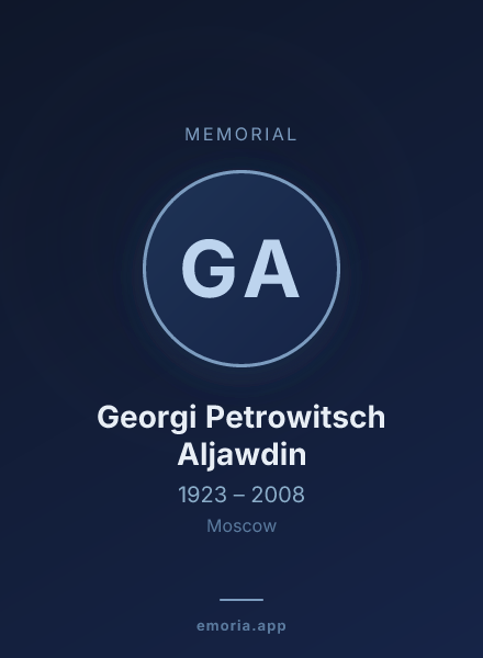 Memorial portrait of Georgi Petrowitsch Aljawdin