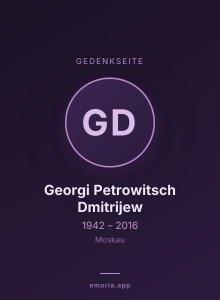 Gedenkportrait von Georgi Petrowitsch Dmitrijew
