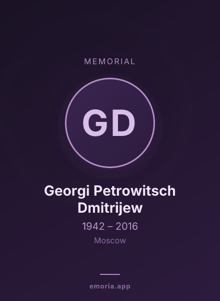 Memorial portrait of Georgi Petrowitsch Dmitrijew