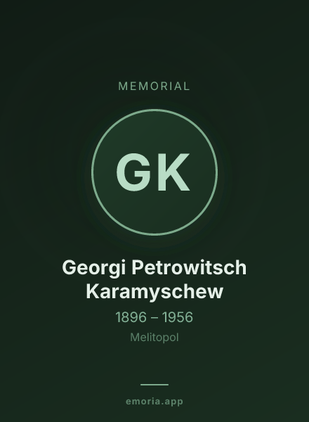 Memorial portrait of Georgi Petrowitsch Karamyschew