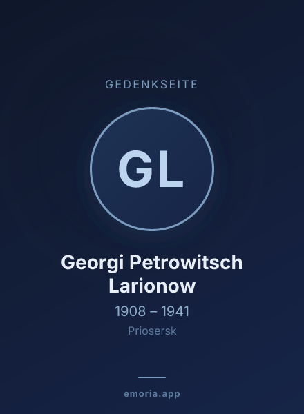 Gedenkportrait von Georgi Petrowitsch Larionow