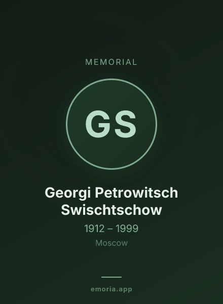 Memorial portrait of Georgi Petrowitsch Swischtschow