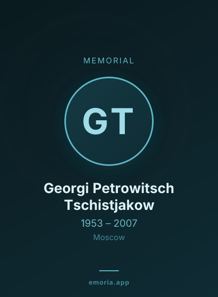 Memorial portrait of Georgi Petrowitsch Tschistjakow