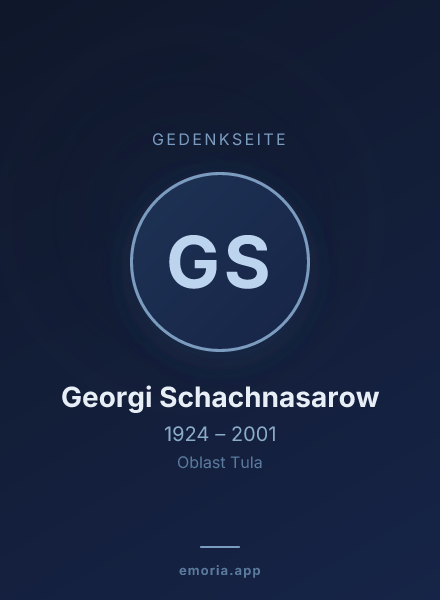 Gedenkportrait von Georgi Schachnasarow