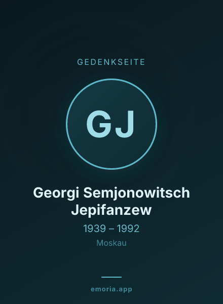 Gedenkportrait von Georgi Semjonowitsch Jepifanzew