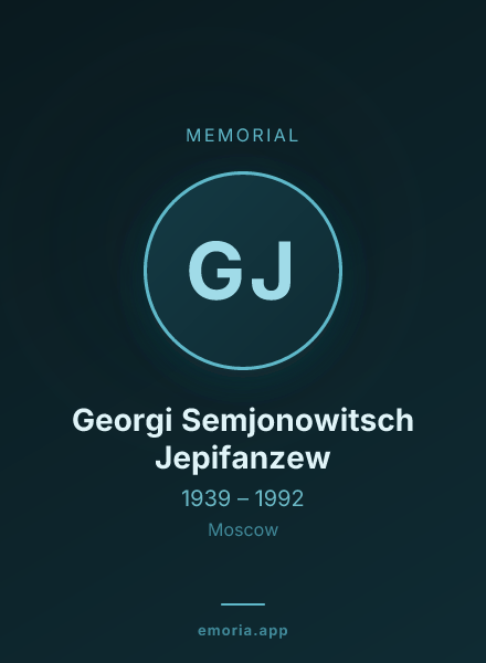 Memorial portrait of Georgi Semjonowitsch Jepifanzew