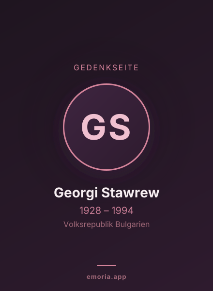 Gedenkportrait von Georgi Stawrew