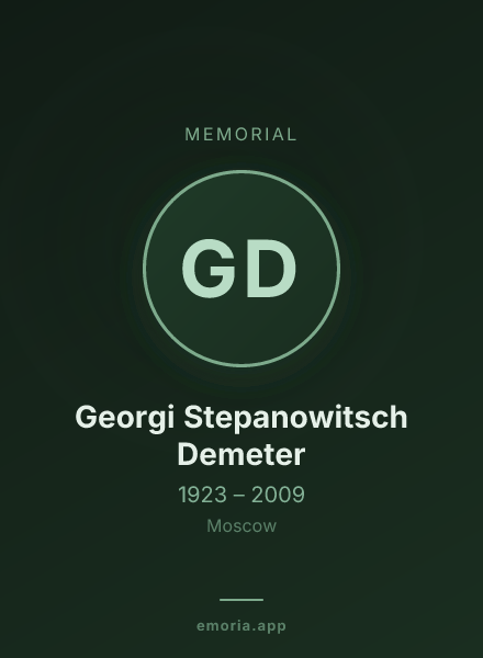 Memorial portrait of Georgi Stepanowitsch Demeter