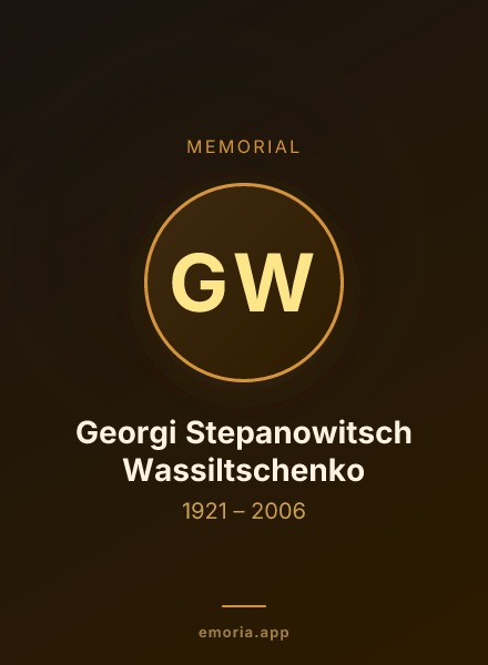 Memorial portrait of Georgi Stepanowitsch Wassiltschenko