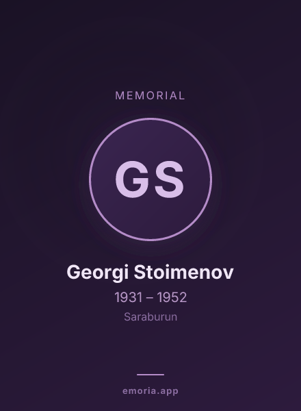 Memorial portrait of Georgi Stoimenov