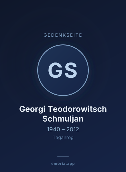 Gedenkportrait von Georgi Teodorowitsch Schmuljan