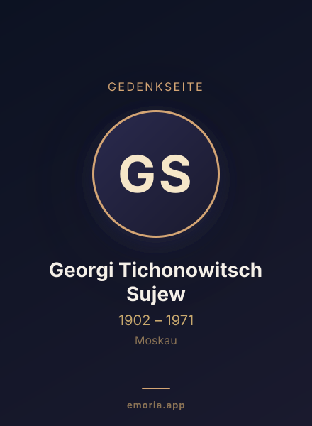 Gedenkportrait von Georgi Tichonowitsch Sujew
