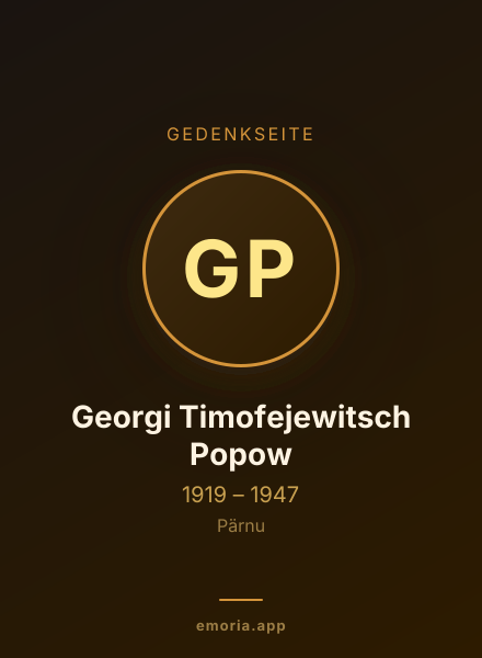 Gedenkportrait von Georgi Timofejewitsch Popow