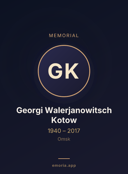 Memorial portrait of Georgi Walerjanowitsch Kotow