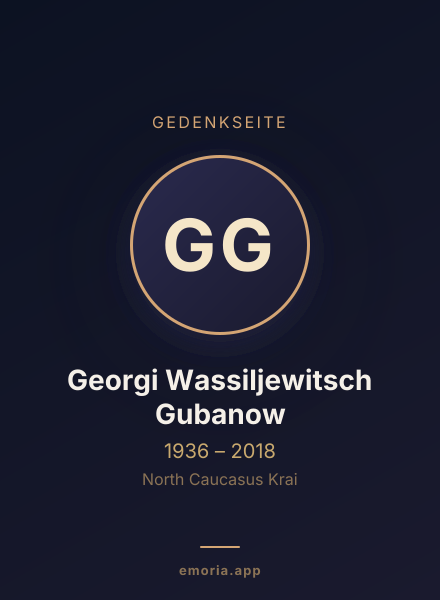 Gedenkportrait von Georgi Wassiljewitsch Gubanow