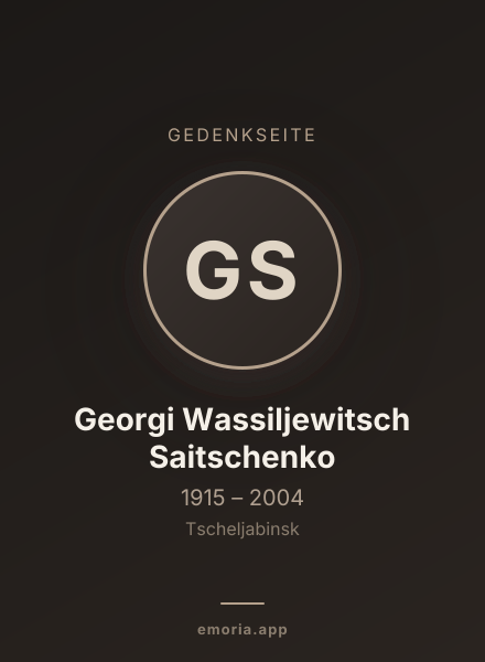 Gedenkportrait von Georgi Wassiljewitsch Saitschenko