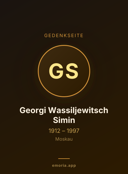 Gedenkportrait von Georgi Wassiljewitsch Simin