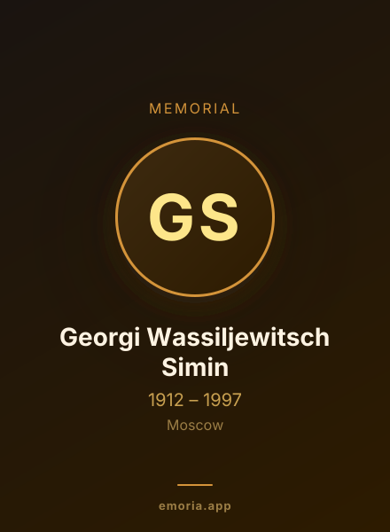 Memorial portrait of Georgi Wassiljewitsch Simin