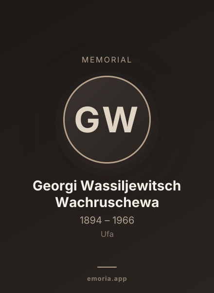 Memorial portrait of Georgi Wassiljewitsch Wachruschewa