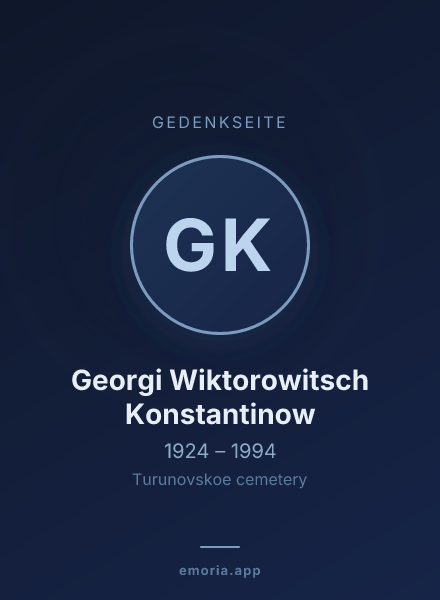 Gedenkportrait von Georgi Wiktorowitsch Konstantinow