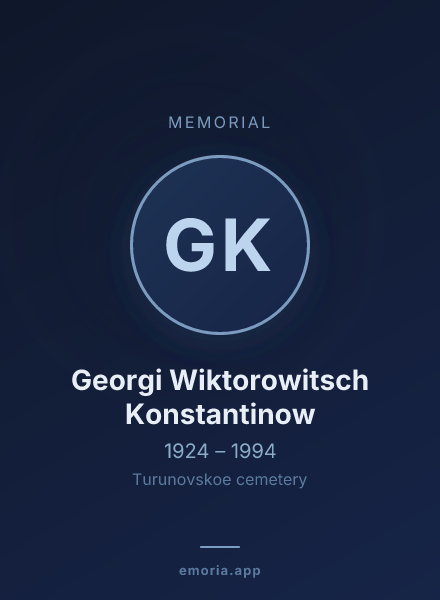 Memorial portrait of Georgi Wiktorowitsch Konstantinow