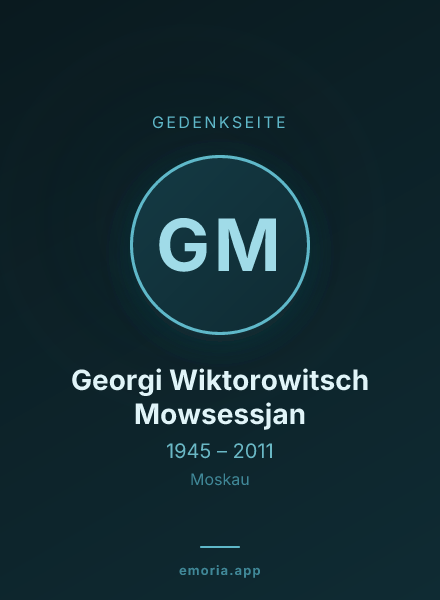 Gedenkportrait von Georgi Wiktorowitsch Mowsessjan
