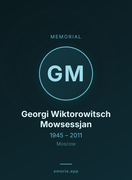 Memorial portrait of Georgi Wiktorowitsch Mowsessjan