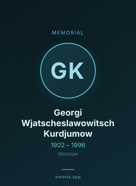 Memorial portrait of Georgi Wjatscheslawowitsch Kurdjumow