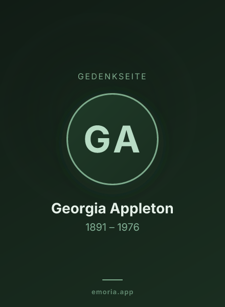 Gedenkportrait von Georgia Appleton