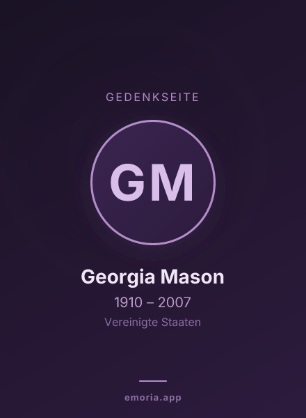Gedenkportrait von Georgia Mason