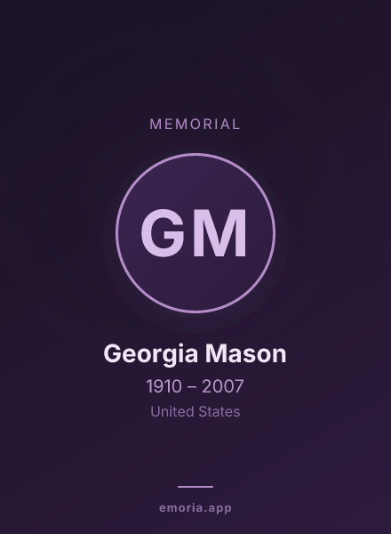 Memorial portrait of Georgia Mason
