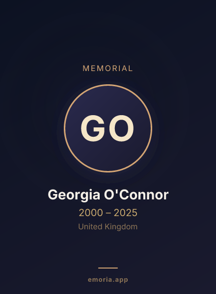 Memorial portrait of Georgia O'Connor