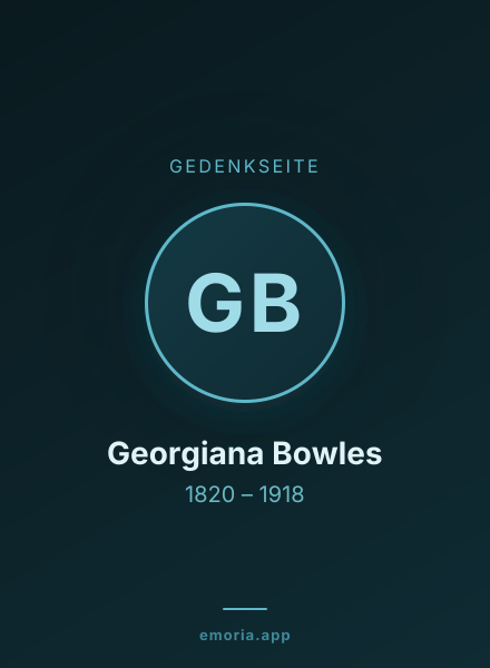 Gedenkportrait von Georgiana Bowles