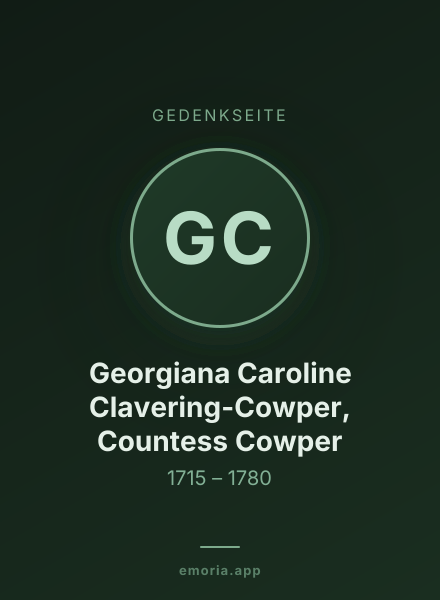 Gedenkportrait von Georgiana Caroline Clavering-Cowper, Countess Cowper