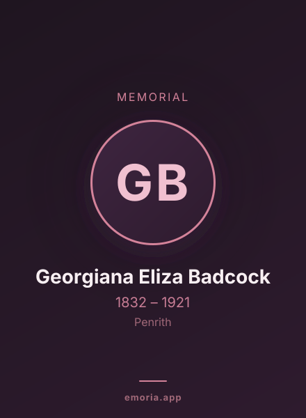Memorial portrait of Georgiana Eliza Badcock
