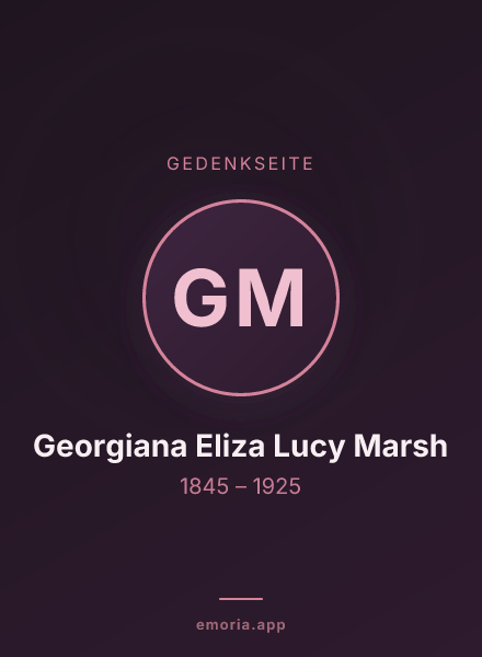 Gedenkportrait von Georgiana Eliza Lucy Marsh