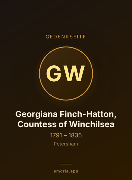 Gedenkportrait von Georgiana Finch-Hatton, Countess of Winchilsea