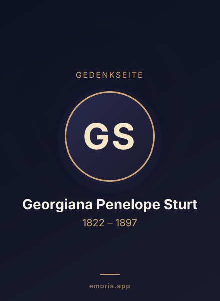 Gedenkportrait von Georgiana Penelope Sturt