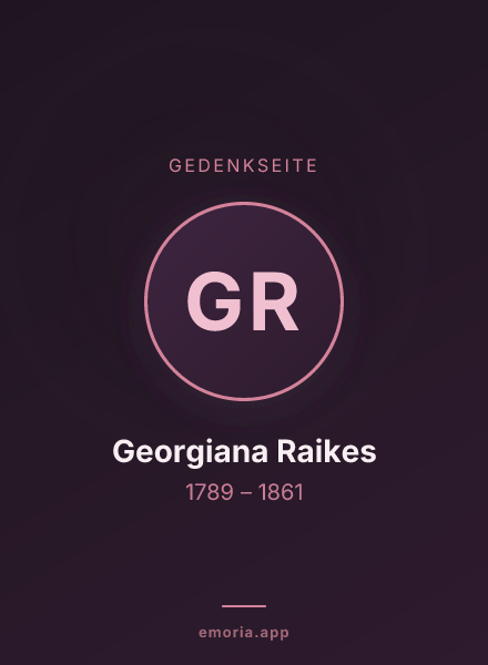 Gedenkportrait von Georgiana Raikes