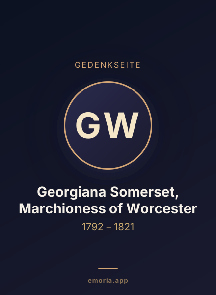 Gedenkportrait von Georgiana Somerset, Marchioness of Worcester