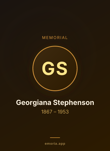 Memorial portrait of Georgiana Stephenson