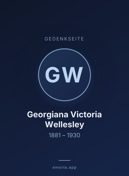 Gedenkportrait von Georgiana Victoria Wellesley