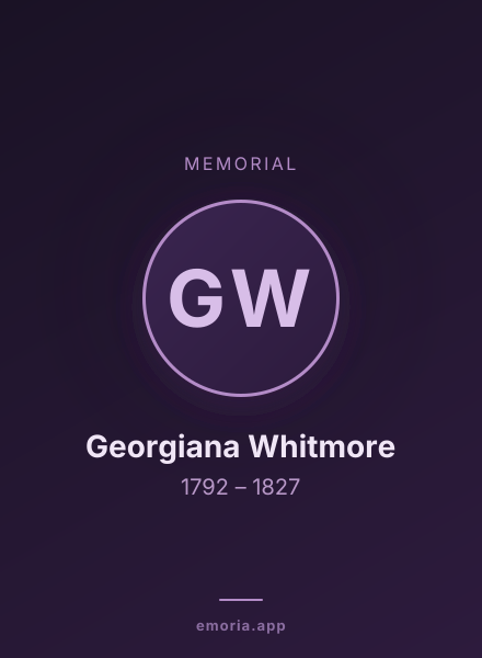 Memorial portrait of Georgiana Whitmore